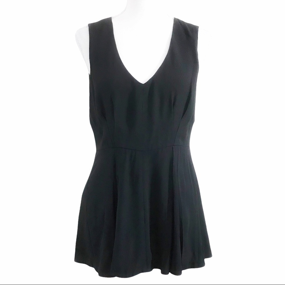 𝅺MARNI BLACK PLEATED PEPLUM TANK TOP BLOUSE WITH SILK - S (IT40)